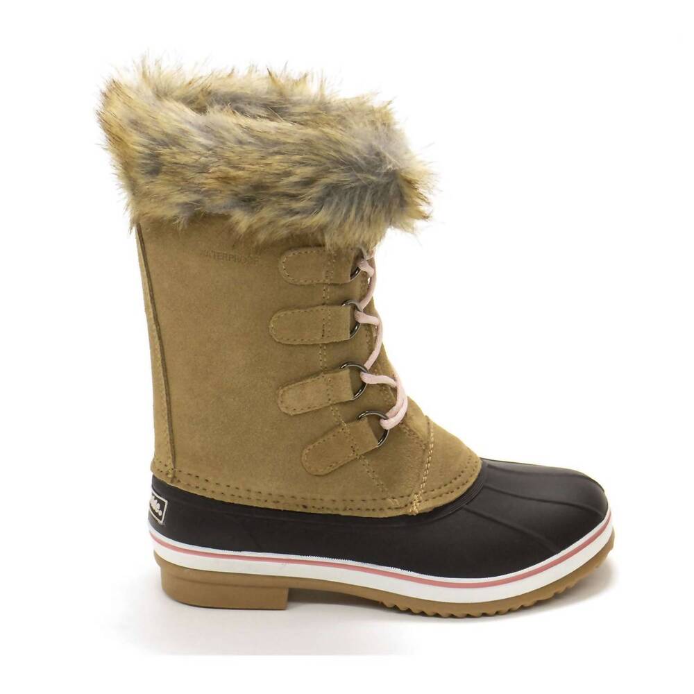 NEW NORTHSIDE girl's kathmandu mid calf waterproof snow boots in tan